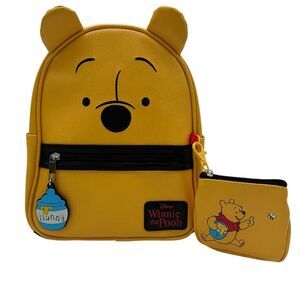 Disney Pooh Yellow Backpack With Coin Purse NWT New‎